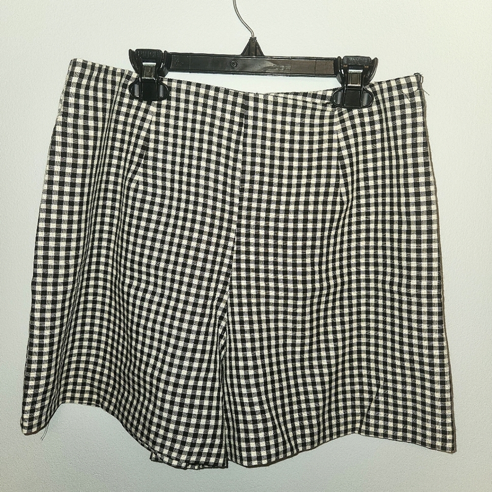 StreetWear, High Waisted Black and White Checkered Shorts, Size 11